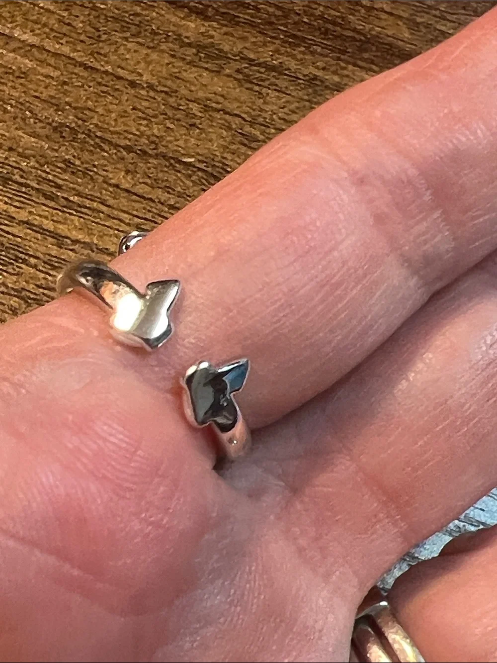 Crystal Bow Statement Ring in Silver with Black Accents size 7